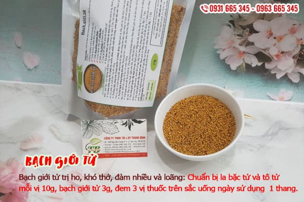 bạch giới tử thảo dược thanh bình