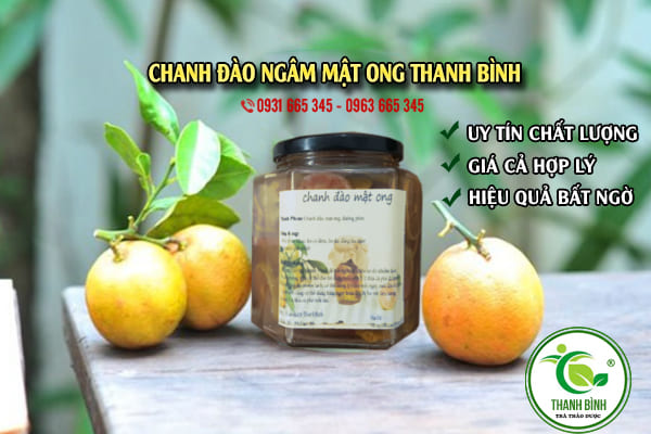 chanh đào ngâm mật ong thảo dược thanh bình