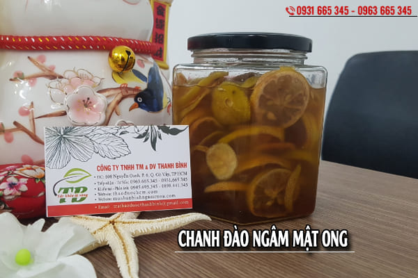 chanh đào ngâm mật ong thảo dược thanh bình